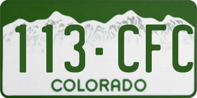 CO license plate 113CFC