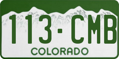 CO license plate 113CMB