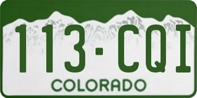 CO license plate 113CQI