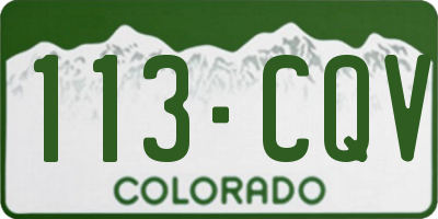CO license plate 113CQV