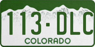 CO license plate 113DLC