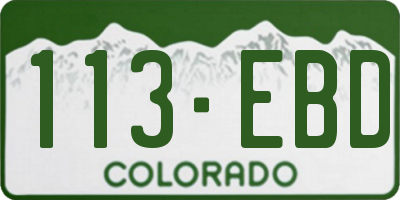 CO license plate 113EBD