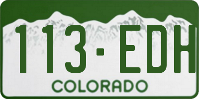 CO license plate 113EDH
