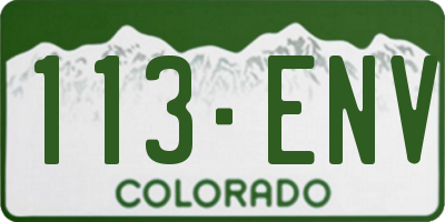CO license plate 113ENV