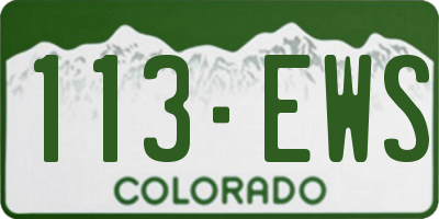 CO license plate 113EWS