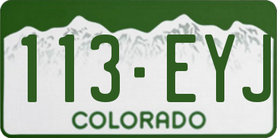 CO license plate 113EYJ