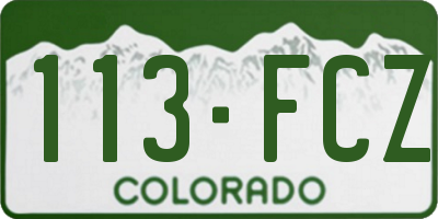 CO license plate 113FCZ