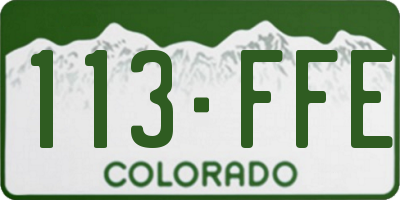 CO license plate 113FFE