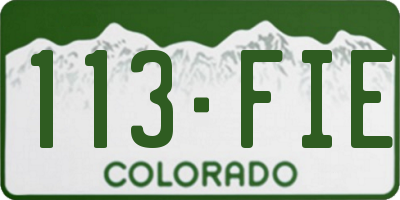 CO license plate 113FIE