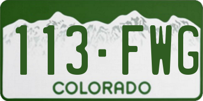 CO license plate 113FWG