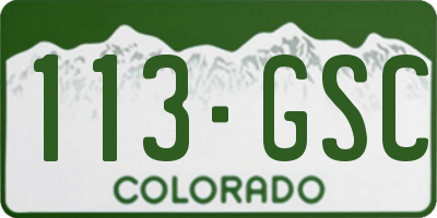CO license plate 113GSC