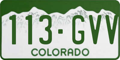 CO license plate 113GVV