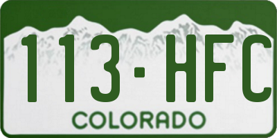 CO license plate 113HFC