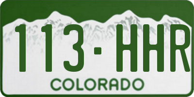 CO license plate 113HHR