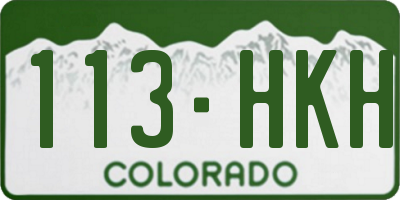 CO license plate 113HKH