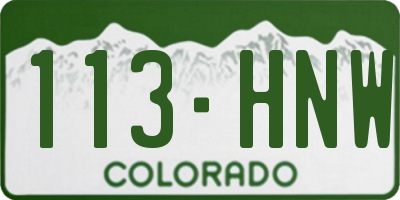 CO license plate 113HNW