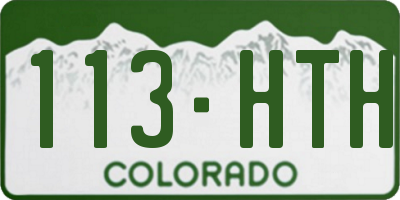 CO license plate 113HTH