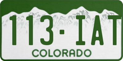 CO license plate 113IAT