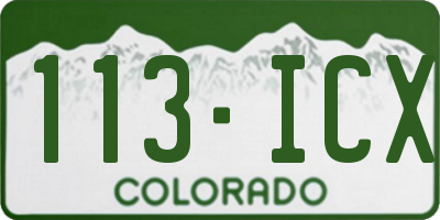 CO license plate 113ICX