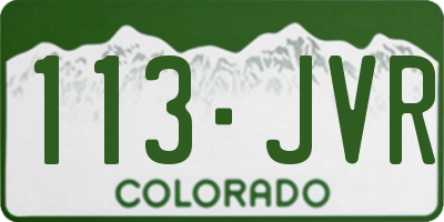 CO license plate 113JVR