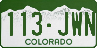 CO license plate 113JWN