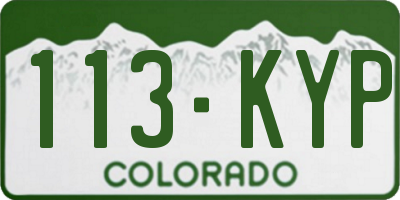 CO license plate 113KYP