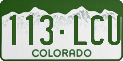 CO license plate 113LCU