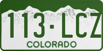 CO license plate 113LCZ