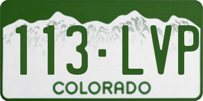 CO license plate 113LVP