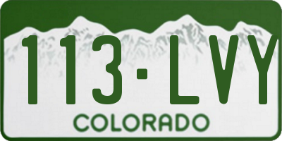 CO license plate 113LVY