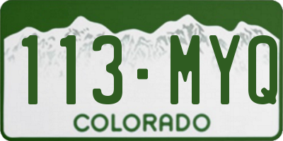 CO license plate 113MYQ