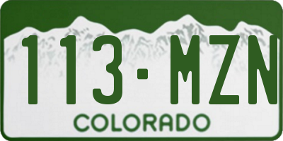 CO license plate 113MZN