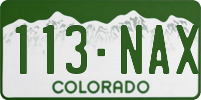 CO license plate 113NAX