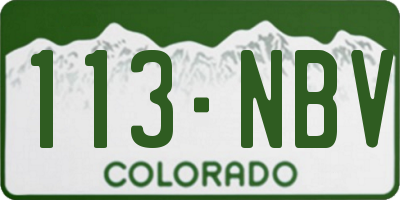 CO license plate 113NBV
