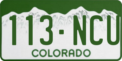 CO license plate 113NCU