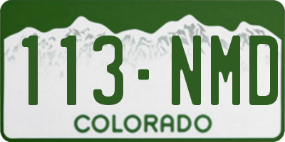CO license plate 113NMD