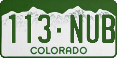 CO license plate 113NUB