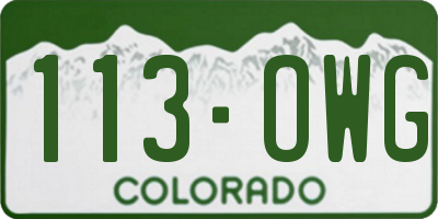 CO license plate 113OWG