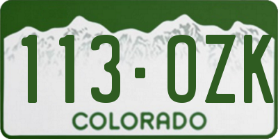 CO license plate 113OZK