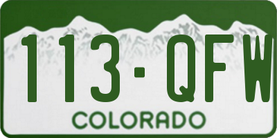 CO license plate 113QFW
