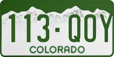 CO license plate 113QOY