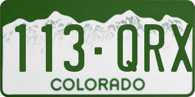 CO license plate 113QRX