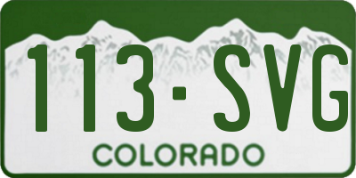 CO license plate 113SVG