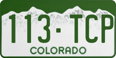 CO license plate 113TCP