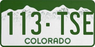 CO license plate 113TSE