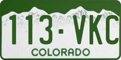CO license plate 113VKC