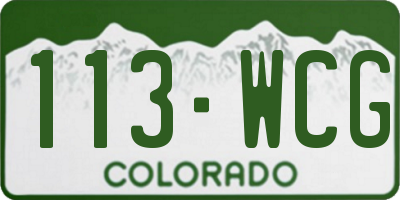 CO license plate 113WCG