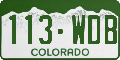 CO license plate 113WDB