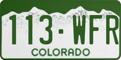 CO license plate 113WFR