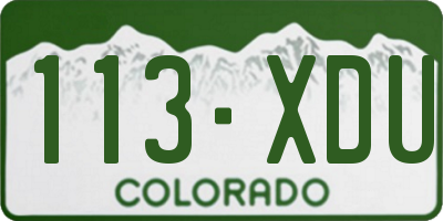 CO license plate 113XDU